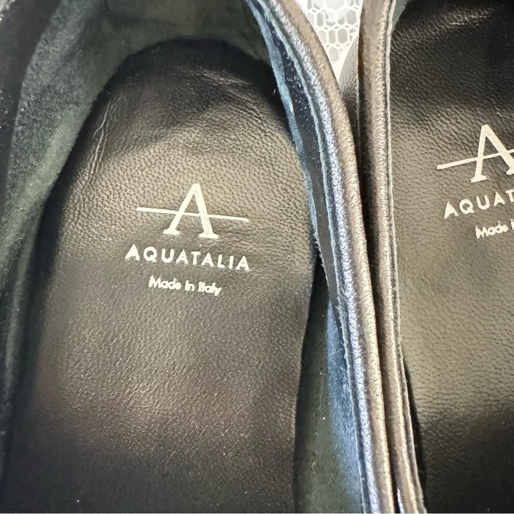 Aquatalia Black Leather Tassel Loafers Flats Women’s Size 8 Made in Italy - Picture 6 of 9